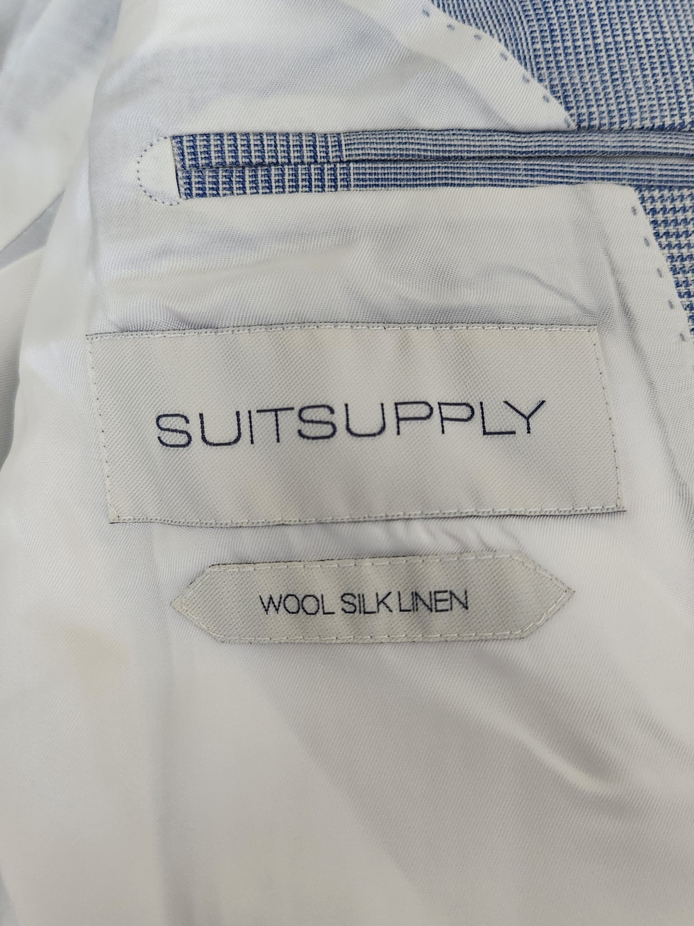 Suitsupply Lazio Vitale Barberis Wool Silk Linen Blazer Jacket Men's 46R Blue - Picture 5 of 12